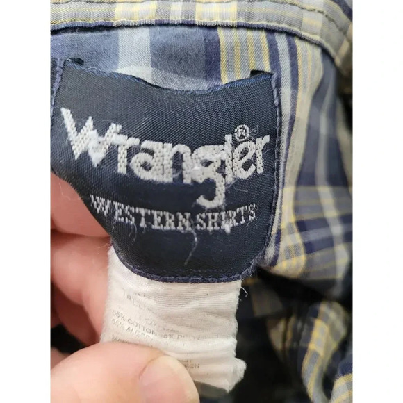 Vintage Wranglers Plaid‎ Men's Pearl Button Snap UP Shirt size XL #4 - Picture 3 of 3